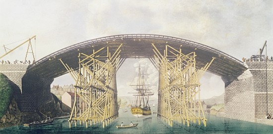 Iron Bridge over the Wear à École anglaise de peinture
