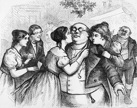 It was a pleasant thing to see Mr. Pickwick in the centre of the group'', illustration from ''The Pi à École anglaise de peinture
