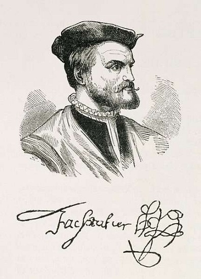 Jacques Cartier (1491-1557) illustration from Volume IV of ''Narrative and Critical History of Ameri à École anglaise de peinture