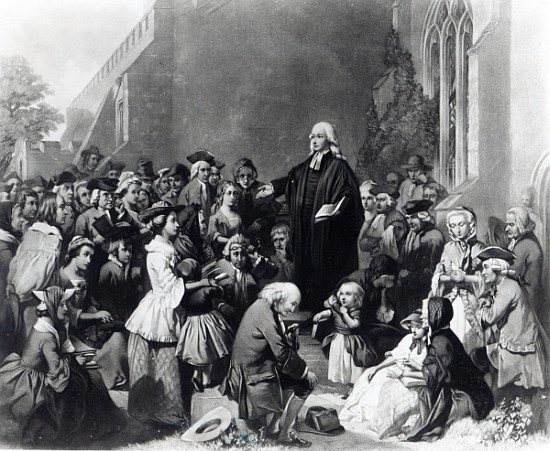 John Wesley preaching à École anglaise de peinture
