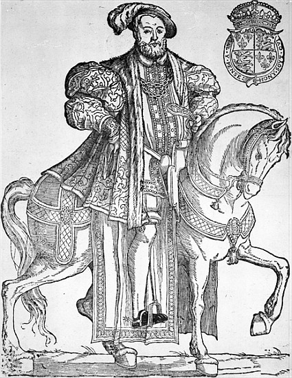 King Henry VIII on horseback à École anglaise de peinture
