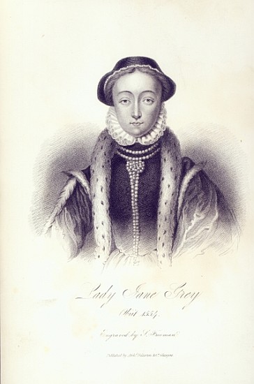 Lady Jane Grey; engraved by S. Freeman à École anglaise de peinture