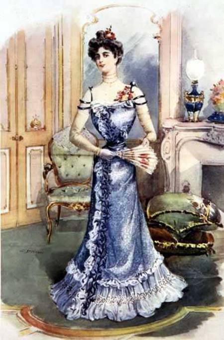 A Lady in her Sitting Room, magazine illustration by C. Drivan à École anglaise de peinture