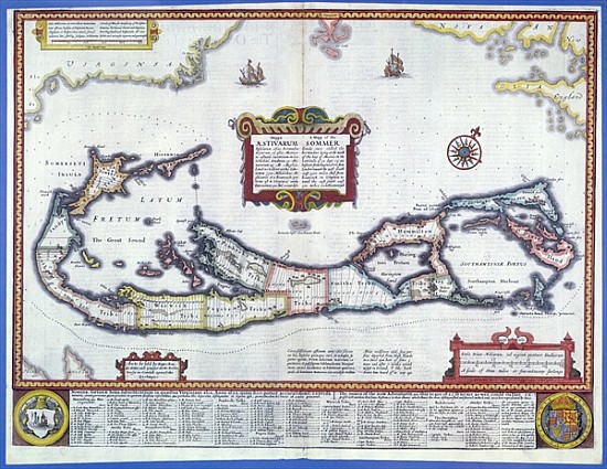 Map of Bermuda à École anglaise de peinture