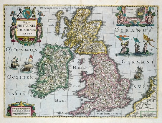 Map of Britain à École anglaise de peinture
