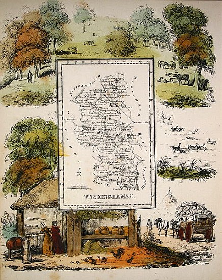 Map of Buckinghamshire à École anglaise de peinture
