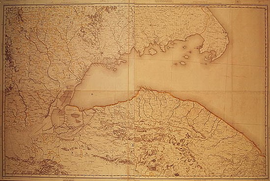 Map of Cutch and Kathiawar, published under the direction of Colonel G.C. de Pree, S.C., Surveyor Ge à École anglaise de peinture