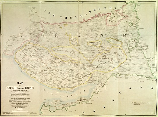 Map of Kutch and Runn, India à École anglaise de peinture