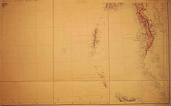 Map of the Andaman and Nicobar Islands, Bay of Bengal à École anglaise de peinture