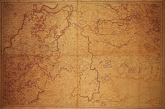 Map of the Gujarat state of India, published under the direction of Colonel J.T. Walker, C.B., R.E., à École anglaise de peinture