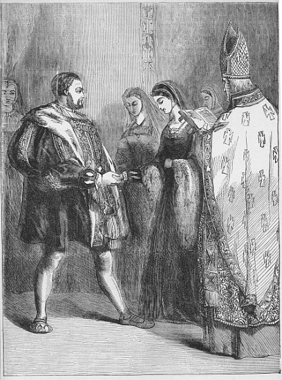 Marriage of Henry VIII and Catherine Parr à École anglaise de peinture
