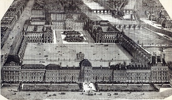 Modern view of the Tuileries and the Louvre, Paris à École anglaise de peinture