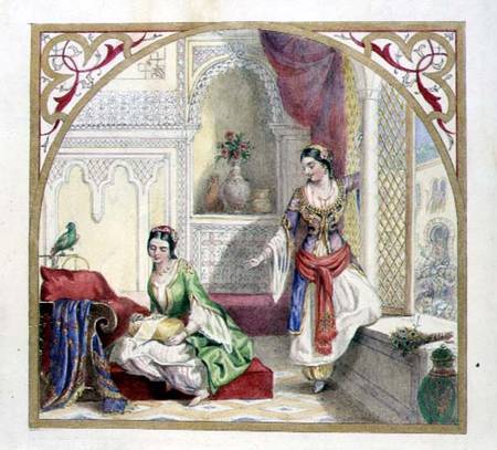 A Moorish Interior with Two Women à École anglaise de peinture