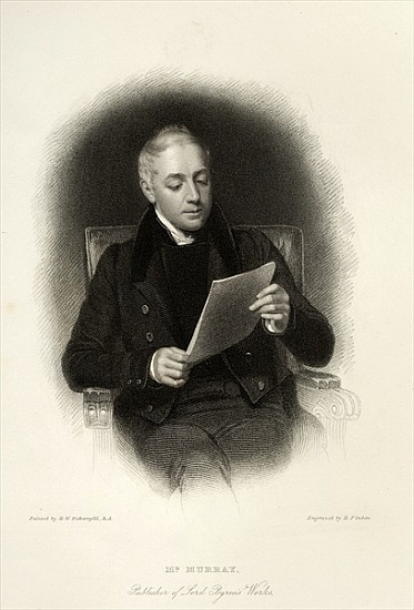 Mr. Murray, publisher of Lord Byron''s works; engraved by E. Finden à École anglaise de peinture