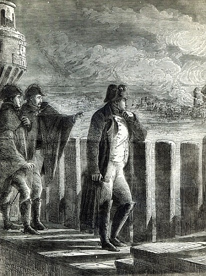 Napoleon watching the Fire of Moscow in 1812 à École anglaise de peinture