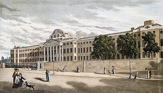 New Bethlem Hospital, St. George''s Fields; engraved by Riley à École anglaise de peinture