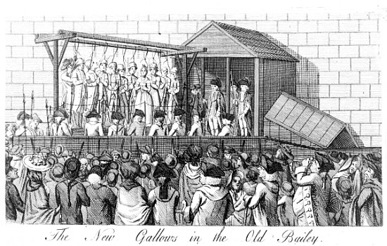 New Gallows built for public executions in 1785 at the Old Bailey à École anglaise de peinture