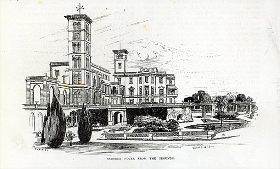 Osborne House from the Grounds, from ''Leisure Hour'' à École anglaise de peinture