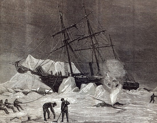 ''Pandora'' nipped in the ice, Melville Bay 24th July, from ''The Illustrated London News'' à École anglaise de peinture