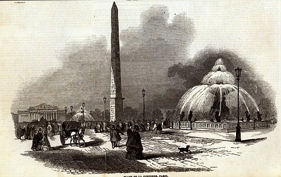 Place de la Concorde, Paris, from The Illustrated London News, 2nd August 1845 à École anglaise de peinture