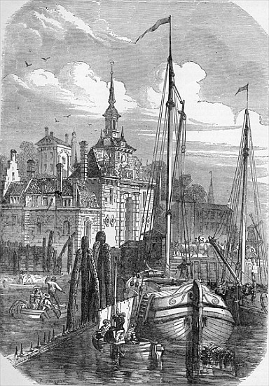 Port of Rotterdam, Holland, from ''The Illustrated London News'' à École anglaise de peinture