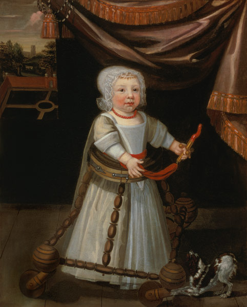 Portrait of a Boy with a Coral Rattle à École anglaise de peinture