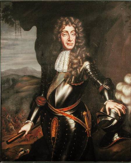 Portrait of James II (1633-1701) in armour à École anglaise de peinture