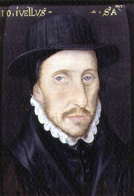 Portrait of John Jewell (1522-71) Fellow of Corpus Christi College, Oxford and Bishop of Salisbury à École anglaise de peinture