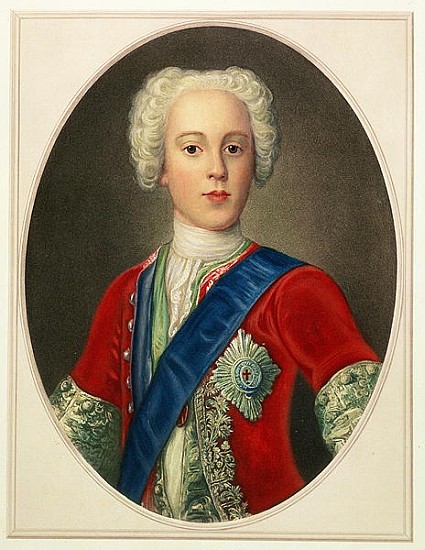 Portrait of Prince Charles Edward Louis Philip Casimir Stewart (1720-88) the Young Pretender or ''Bo à École anglaise de peinture