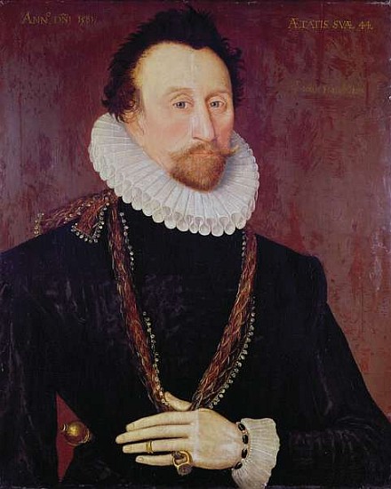 Portrait of Sir John Hawkins (1532-95) 1581 à École anglaise de peinture