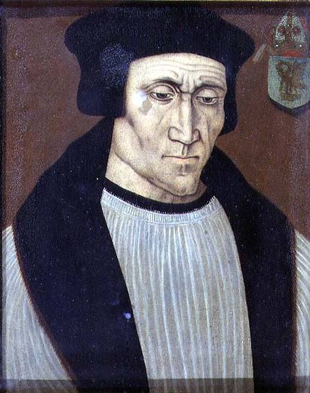 Portrait of Richard Foxe or Fox (c.1448-1528) Bishop of Winchester, Lord Privy Seal to Henry VII and à École anglaise de peinture
