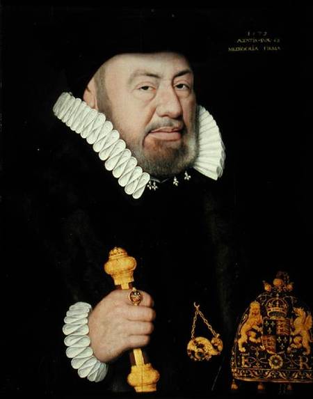 Portrait of Sir Nicholas Bacon (1509-79) à École anglaise de peinture