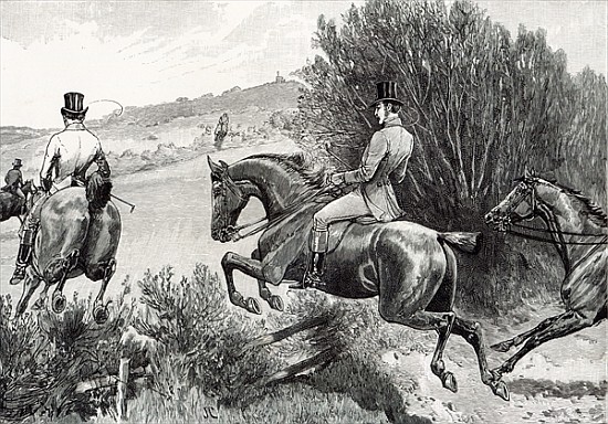 Prince Albert Hunting near Belvoir Castle à École anglaise de peinture