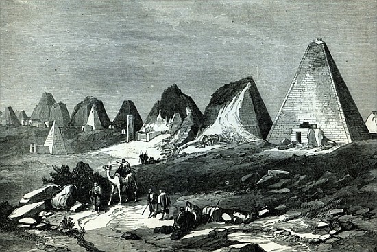 Pyramids of Meroe, on the Nile (General Gordon''s route), from ''The Illustrated London News'', 23rd à École anglaise de peinture