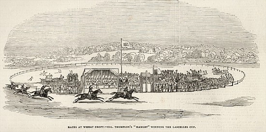 Races at Wheat Croft: Col. Thompson''s ''Hamlet'' winning the Lascelles Cup, from ''The Illustrated  à École anglaise de peinture