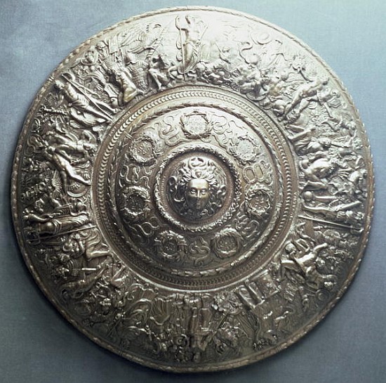 Shield with the head of Medusa, 1552 (silver) à École anglaise de peinture