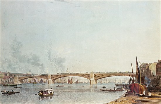 Southwark Bridge, West Front, from Bankside, looking towards London Bridge à École anglaise de peinture