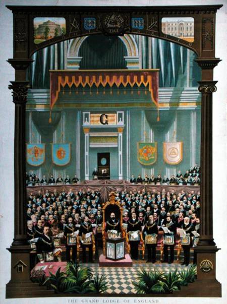 Special Grand Lodge to commemorate the Golden Jubilee of Queen Victoria à École anglaise de peinture