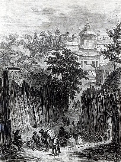 Street in Urga, illustration from ''Mongolia, the Tangut Country and the Solitudes of Northern Tibet à École anglaise de peinture