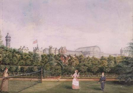 Tennis at Crystal Palace (w/c heightened with white) à École anglaise de peinture