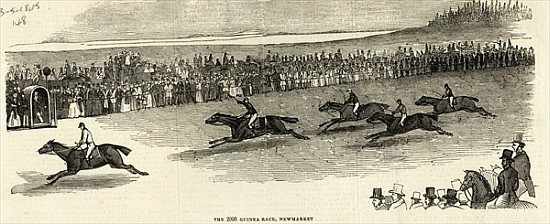 The 2000 Guinea Race, Newmarket, from ''The Illustrated London News'', 3rd May 1845 à École anglaise de peinture