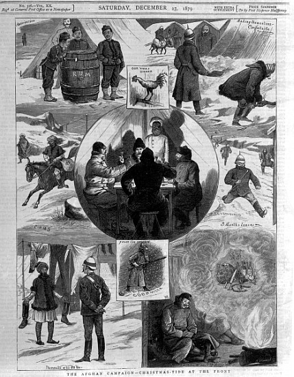 The Afghan Campaign- Christmas Tide at the Front, cover illustrations from ''The Graphic'', December à École anglaise de peinture