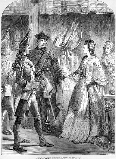 The Arrest of Caroline Matilda, Queen of Denmark and Norway in 1772 à École anglaise de peinture