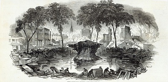 The Bowling-green and Broadway, New York, from The Illustrated London News, 23rd August 1845 à École anglaise de peinture