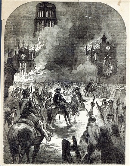 The burning of Old St. Paul''s à École anglaise de peinture