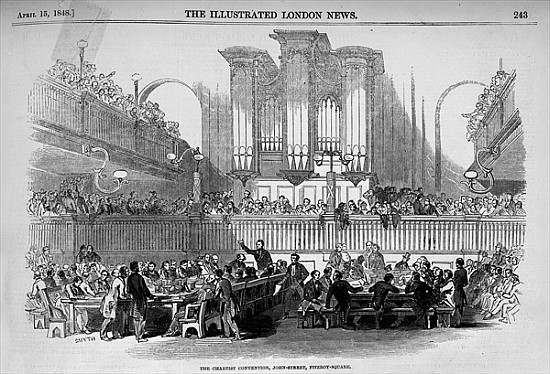 The Chartist Convention at 23 John Street, Fitzroy Square from ''The Illustrated London News'', Apri à École anglaise de peinture