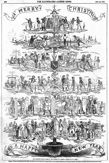 The Christmas Tree, as seen the father of a family, illustraion from ''The Illustrated London News'' à École anglaise de peinture