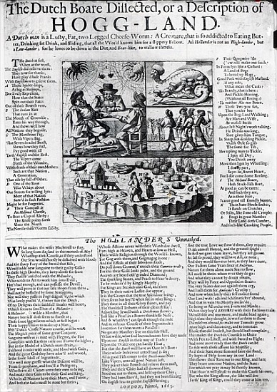 ''The Dutch Boare dissected or a description of Hogg-Land'', published in 1665 à École anglaise de peinture