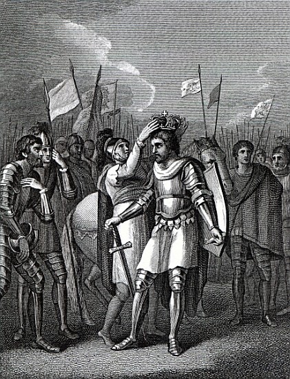 The Earl of Richmond chosen King after the Battle of Bosworth, from ''The History of England'' David à École anglaise de peinture