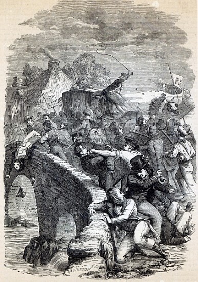The Edinburgh mob carrying Captain Porteus to execution à École anglaise de peinture